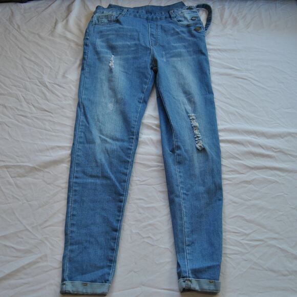 Blue Skinny Denim Overalls Women's Small - Picture 2 of 9